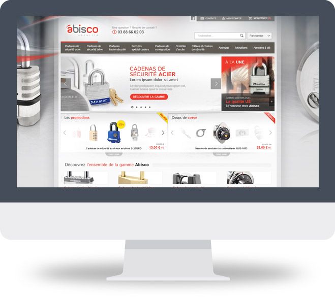 Page d'accueil site Abisco Sécurité